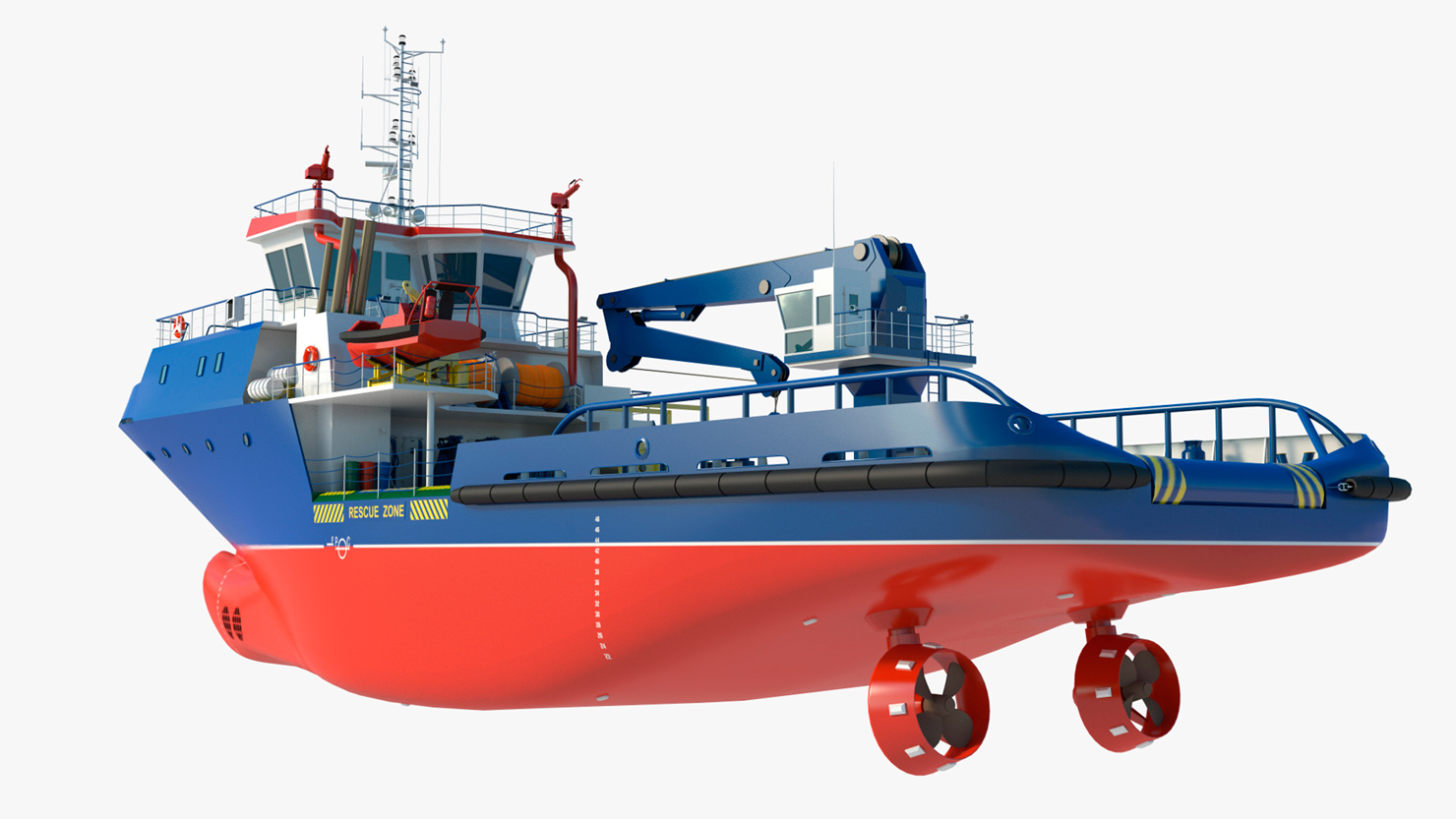 Presentation 3D model of the Cargo Crane Ship. Freelance 3D Designer “Monaco Felice”.